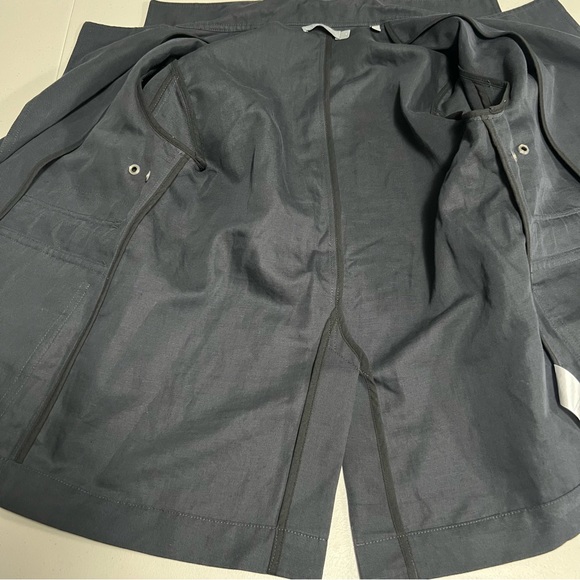 VINCE. Belted Notch Collar Utility Jacket In Slate - Picture 8 of 16